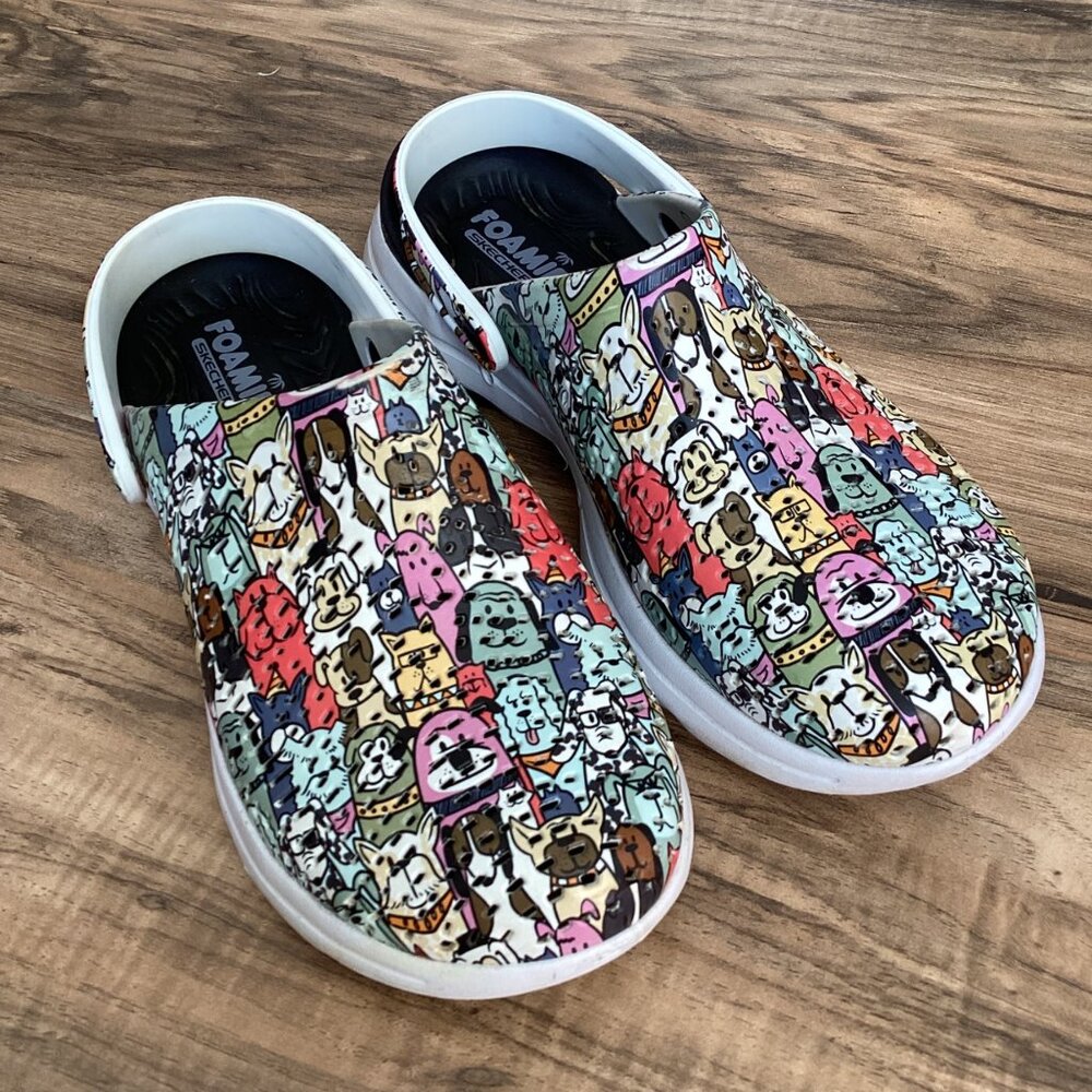 Skechers Foamies Dog Lover Sliders Crocs Size 7